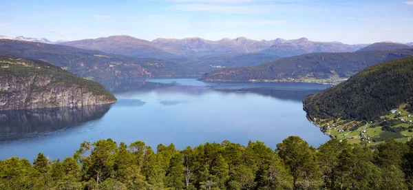 Panoramiczny Widok Hundvikfjorden Norwegii — Zdjęcie stockowe