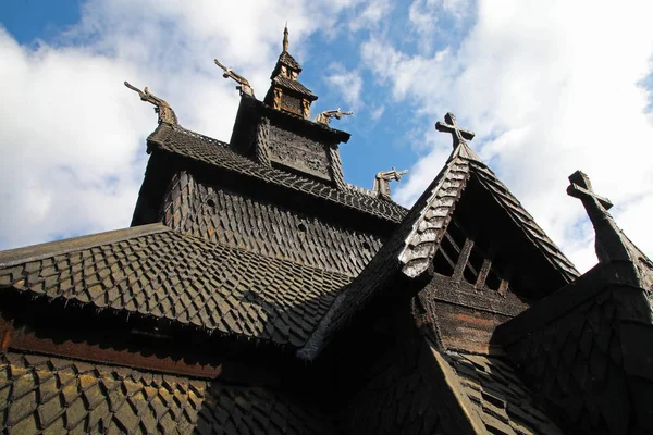 Majesty Borgund Stavkirke Norway Roof Ancient Wooden Church Almost 900 — Stock Photo, Image