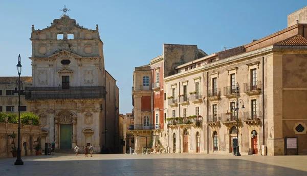 Gamla Byggnader Piazza Del Duomo Syrakusa Sicilien — Stockfoto