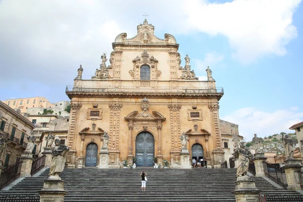 Modica Italien Augusti 2019 Peterskyrkan Modica Italien — Stockfoto