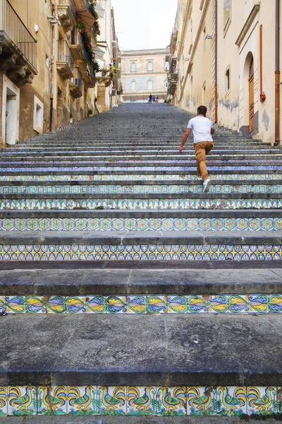 Scalinata Santa Maria Del Monte Caltagirone Itália — Fotografia de Stock