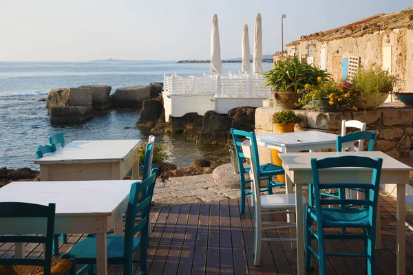 Небольшие Рестораны Берегу Моря Марзамами Сицилия — стоковое фото