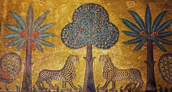 Antichi Mosaici Leopardi Palermo — Foto Stock