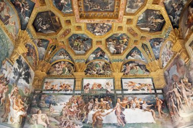 Mantua, İtalya - 17 Eylül 2019: Amore ve Psyche Sarayı, Mantua, İtalya