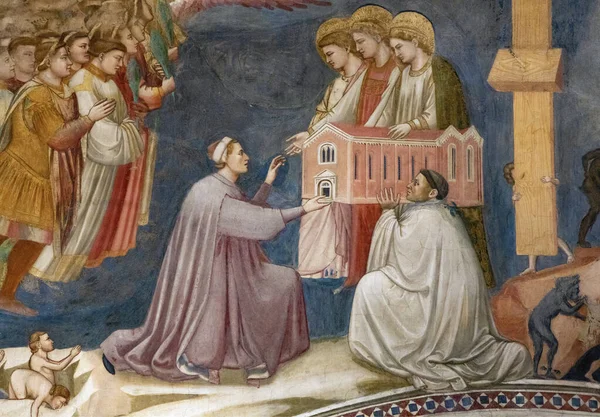 Padwa Włochy Lipca 2020 Enrico Scrovegni Oferuje Kaplicę Marii Którą — Zdjęcie stockowe