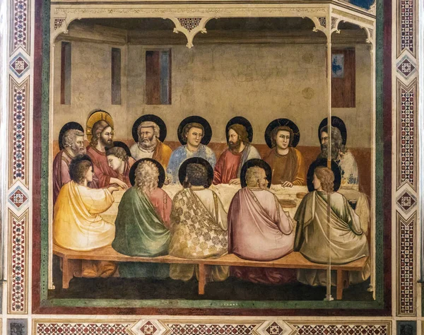 Padua Italy July 2020 Last Supper Giotto Scrovegni Chapel — Stock Photo, Image