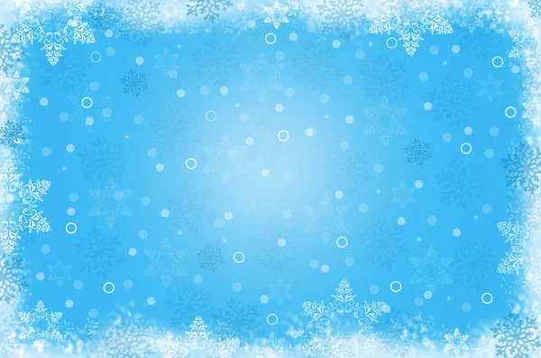 Fundo Natal Flocos Neve Fundo Azul — Fotografia de Stock