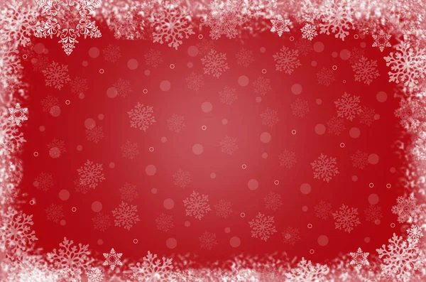 Fondo Copos Nieve Navidad Rojo — Foto de Stock