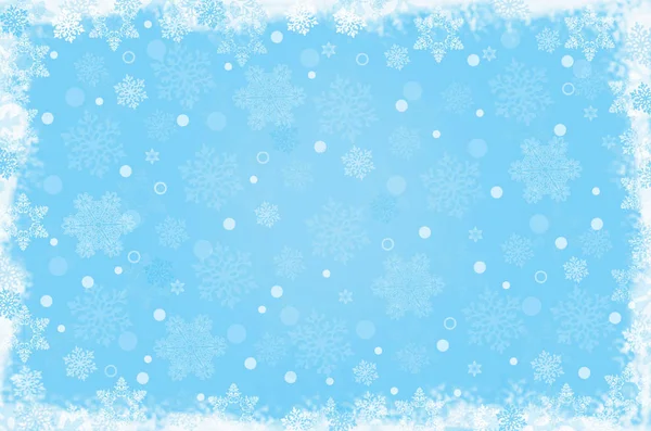 Fondo Navidad Copos Nieve Sobre Fondo Azul — Foto de Stock