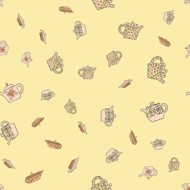 soyut vektör karalaması çaydanlığın pürüzsüz deseni