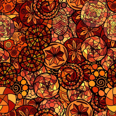 elle çizilmiş vektör etnik seamless modeli