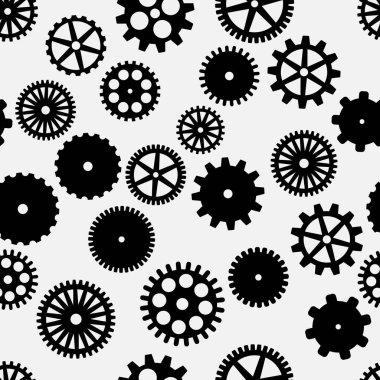 soyut vektör siyah düz vitesler pürüzsüz desen