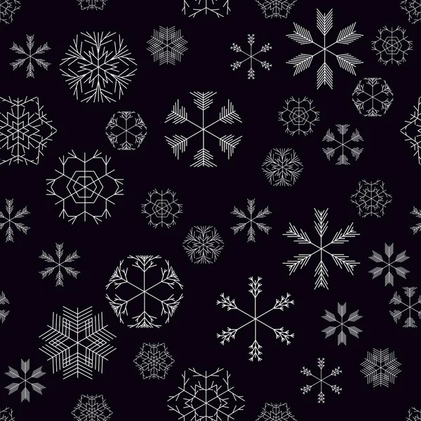 Vector snowflakes seamless pattern — Stock Vector