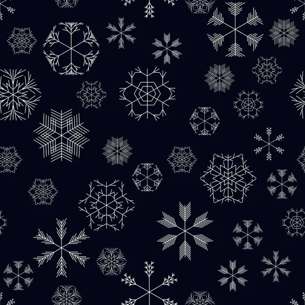 Vector snowflakes seamless pattern — Stock Vector