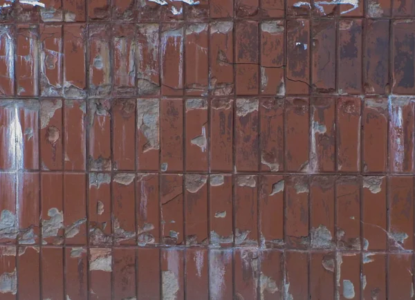 Antiguo marrón grunge azulejo fondo de pared — Foto de Stock