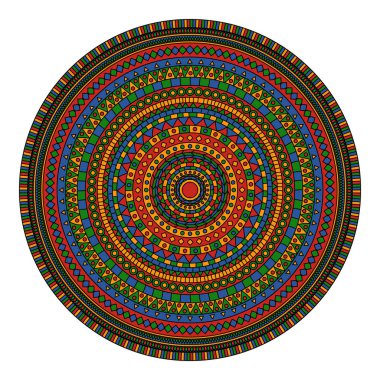 soyut vektör doodle renkli detaylı parlak mandala