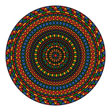 soyut vektör doodle renkli detaylı parlak mandala