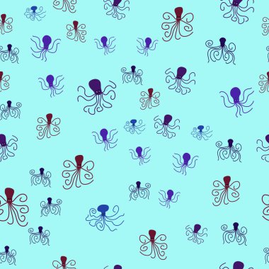 Ahtapotlu, su altında kusursuz bir arkaplan.