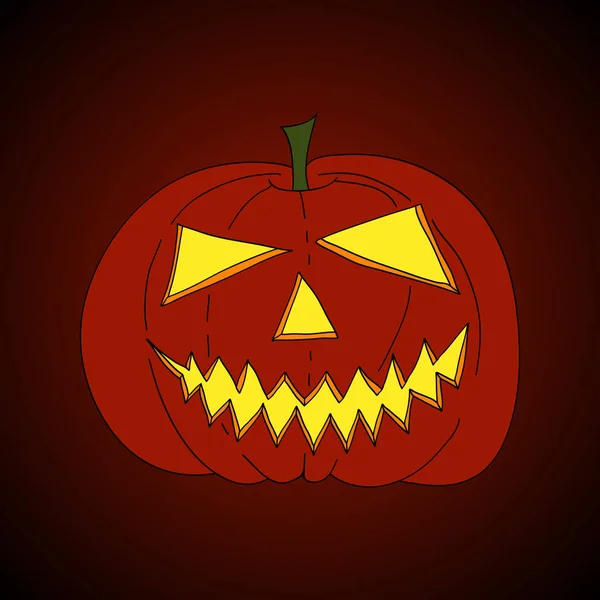 Jack-o-lanterne dessinée à la main — Image vectorielle