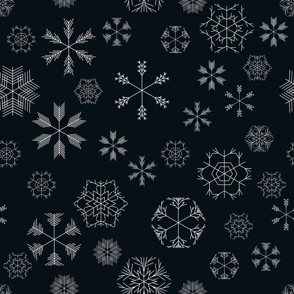 Flocons de neige vectoriels modèle sans couture — Image vectorielle