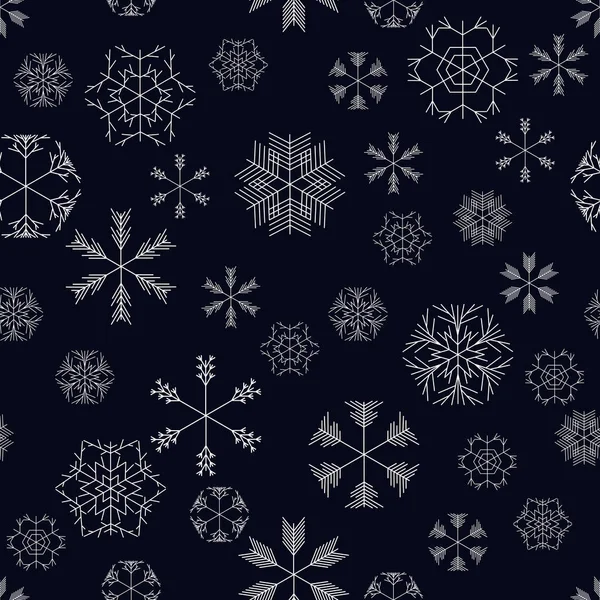 Vector snowflakes seamless pattern — Stock Vector