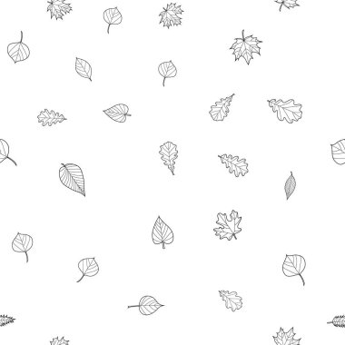 soyut vektör karalama sonbahar yaprakları pürüzsüz desen