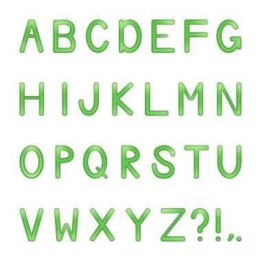 vektör parlak harfler ayarlandı