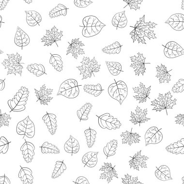soyut vektör karalama sonbahar yaprakları pürüzsüz desen