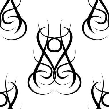 soyut siyah beyaz vektör damasko seamless modeli