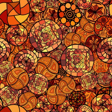 elle çizilmiş vektör etnik seamless modeli