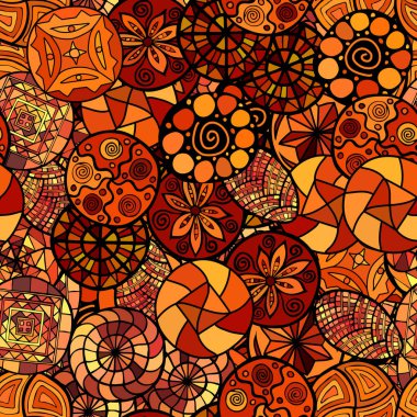 elle çizilmiş vektör etnik seamless modeli