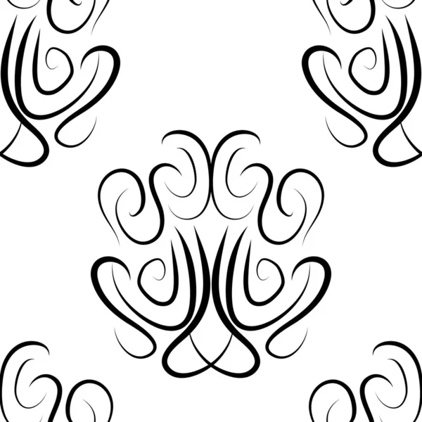 soyut siyah beyaz vektör damasko seamless modeli