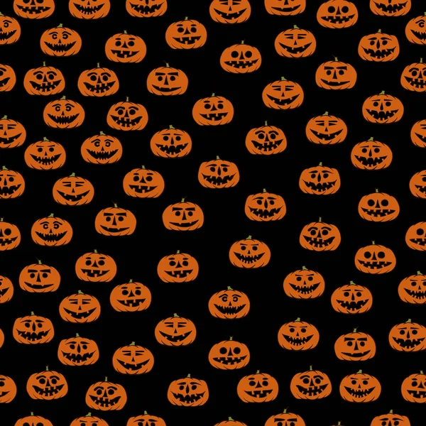 Ručně tažené jack-o lucernou bezešvé pattern - halloween pozadí — Stockový vektor