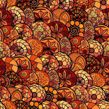 elle çizilmiş vektör etnik seamless modeli