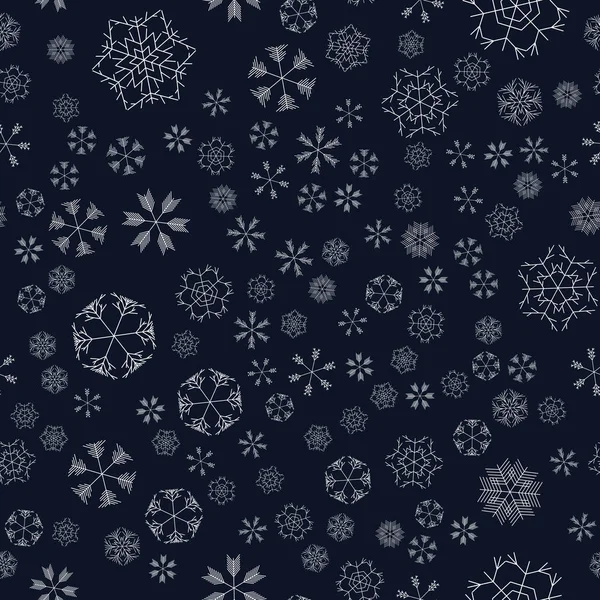 Flocons de neige vectoriels modèle sans couture — Image vectorielle