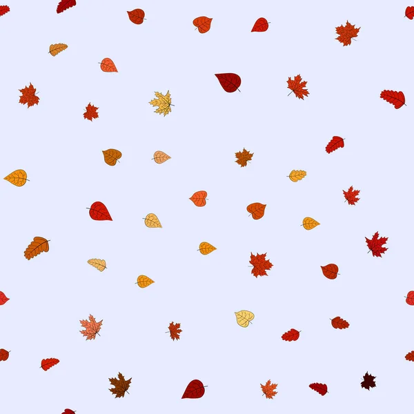 Abstrato vetor doodle outono folhas sem costura padrão — Vetor de Stock
