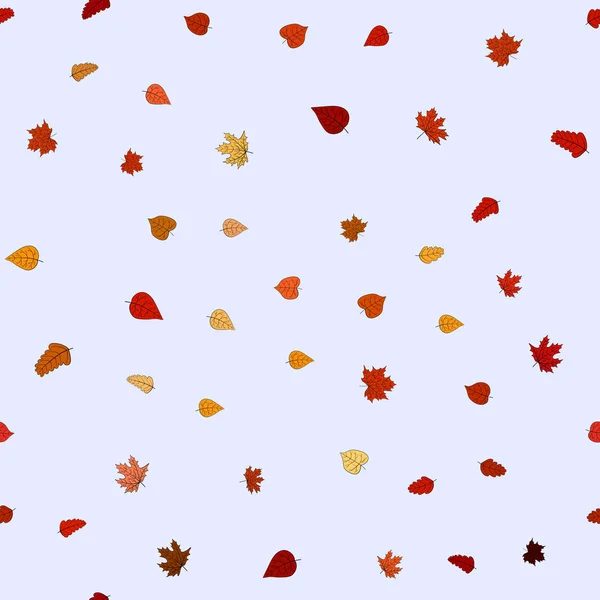 Abstract vector doodle autumn leaves seamless pattern — Stock Vector