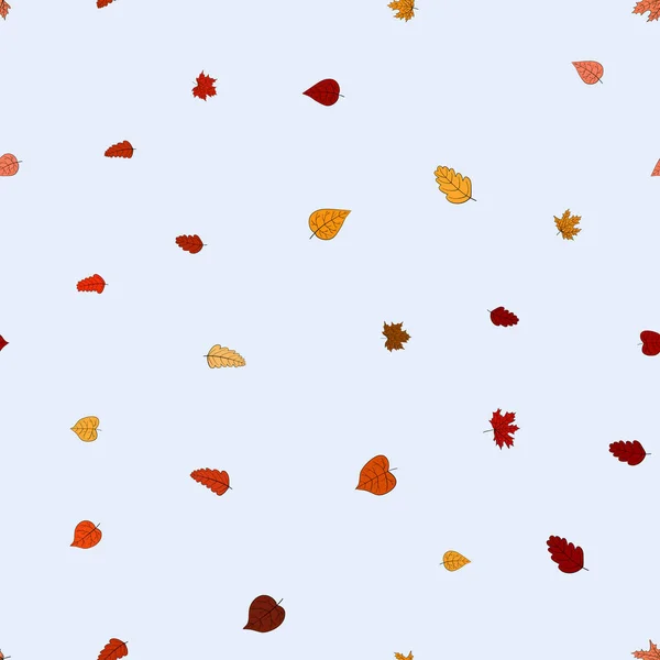 Abstract vector doodle autumn leaves seamless pattern — Stock Vector