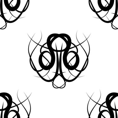 soyut siyah beyaz vektör damasko seamless modeli