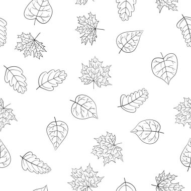 soyut vektör karalama sonbahar yaprakları pürüzsüz desen