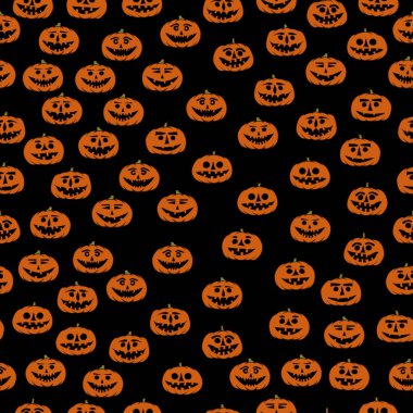 elle çizilmiş jack-o-lantern seamless modeli - Cadılar Bayramı arka plan