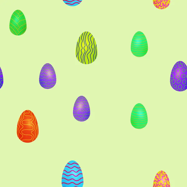 Doodle vector easter eggs chaotic seamless pattern — Stock Vector
