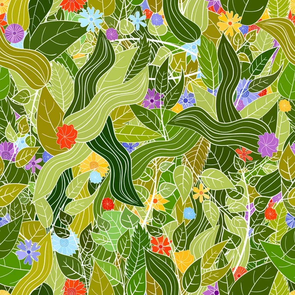 手描きベクトル花シームレスパターン — ストックベクタ