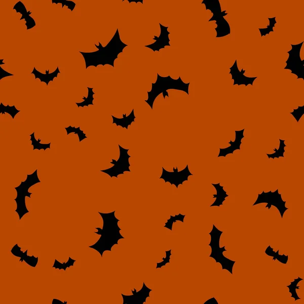 Vektor svart flygande fladdermöss silhuetter sömlösa mönster — Stock vektor