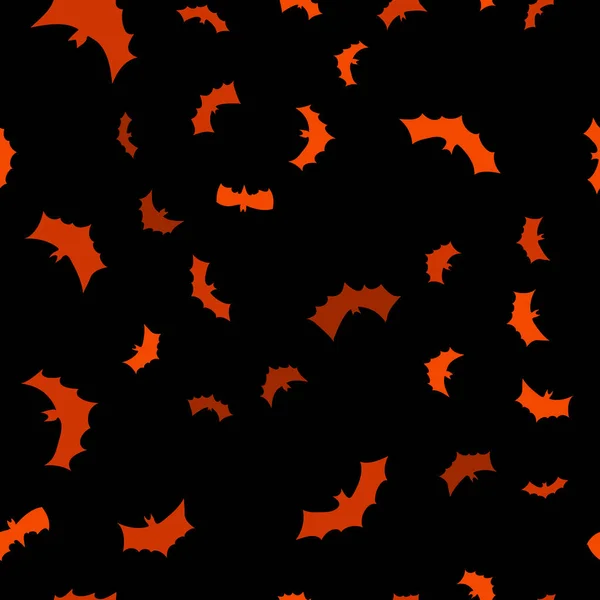 Vektor schwarze fliegende Fledermäuse Silhouetten nahtloses Muster — Stockvektor