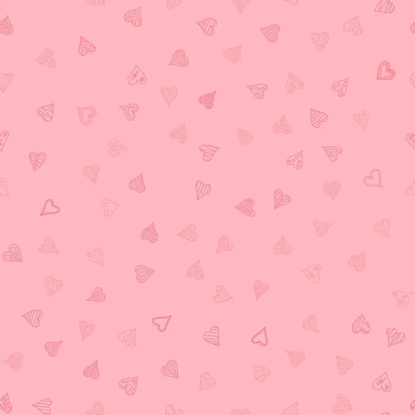 Kaotik vektör renkli karalama kalpler Sevgililer Günü için kusursuz desen — Stok Vektör