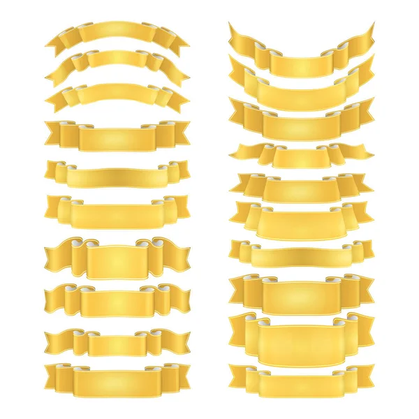 Geïsoleerde vector gekleurde satijnen linten set — Stockvector