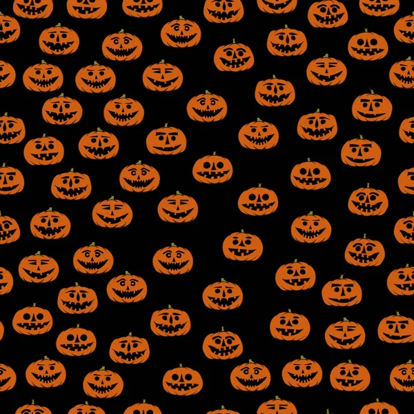 Elle çizilmiş jack-o-lantern seamless modeli - Cadılar Bayramı arka plan — Stok Vektör