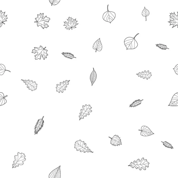 Abstrait vecteur doodle automne feuilles motif sans couture — Image vectorielle