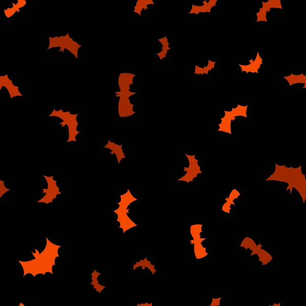 Vector zwart vliegende vleermuizen silhouetten naadloos patroon — Stockvector